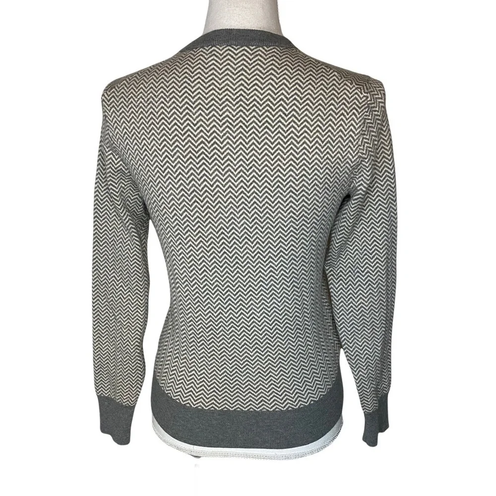 J. Crew Cotton Jackie Cardigan Herringbone Sweater Small‎
